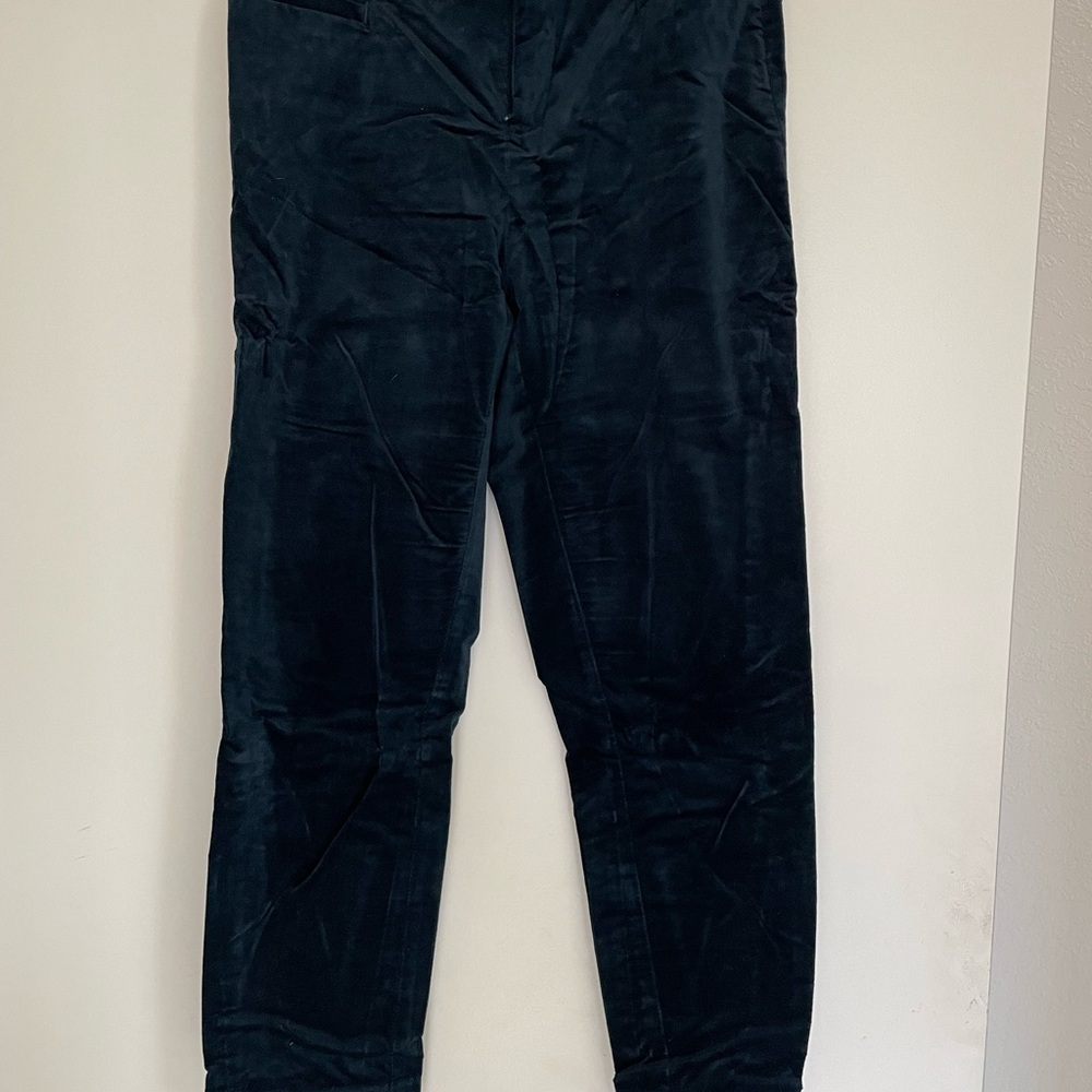 Banana Republic Women’s Dark Teal Blue Velvet Dress Pants Sloan Size 6